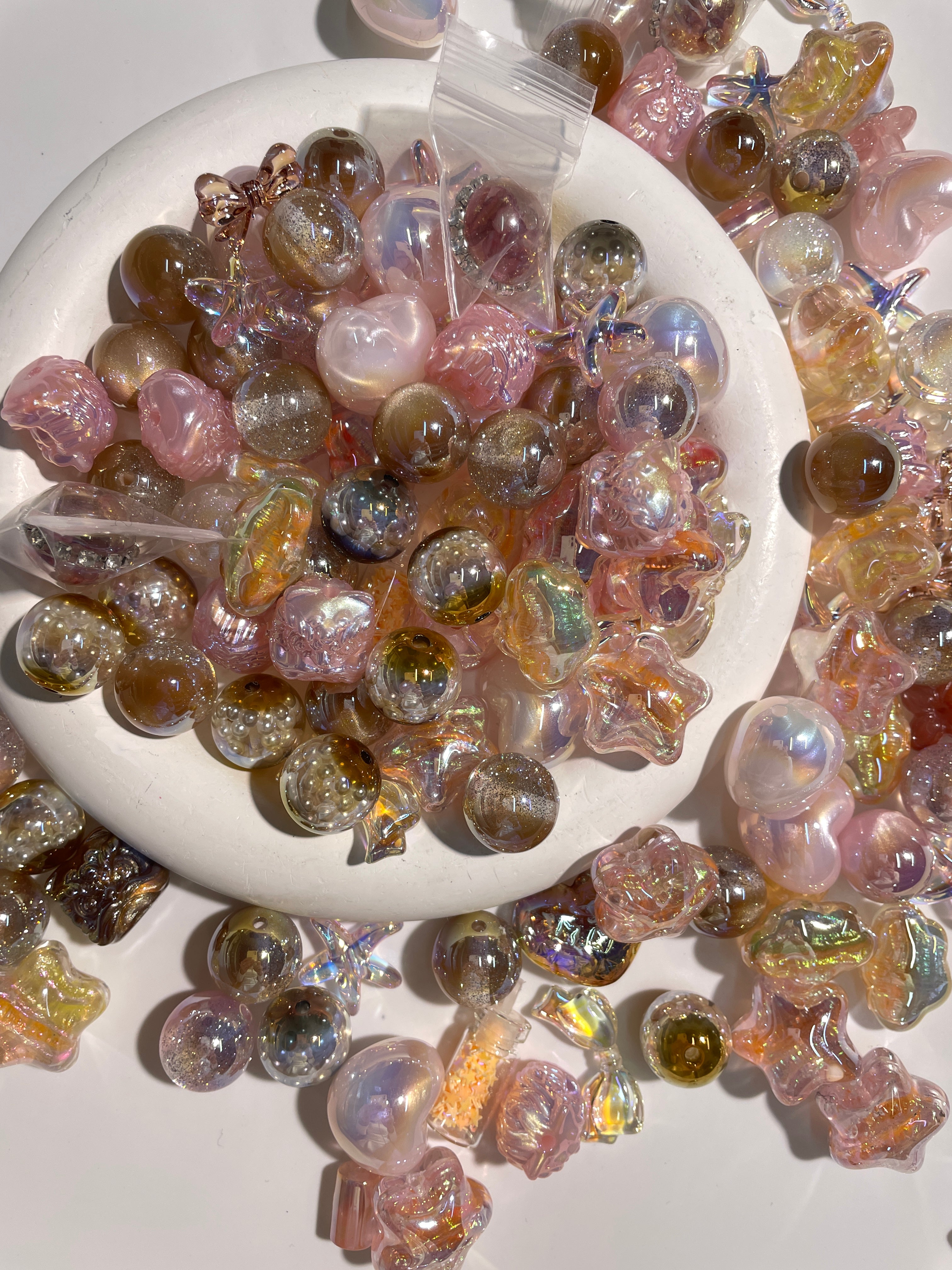 DIY Beads with Metal Coating for Craft Projects Adds Creativity and Versatile Use Ideal for Personalized Touch in Crafts