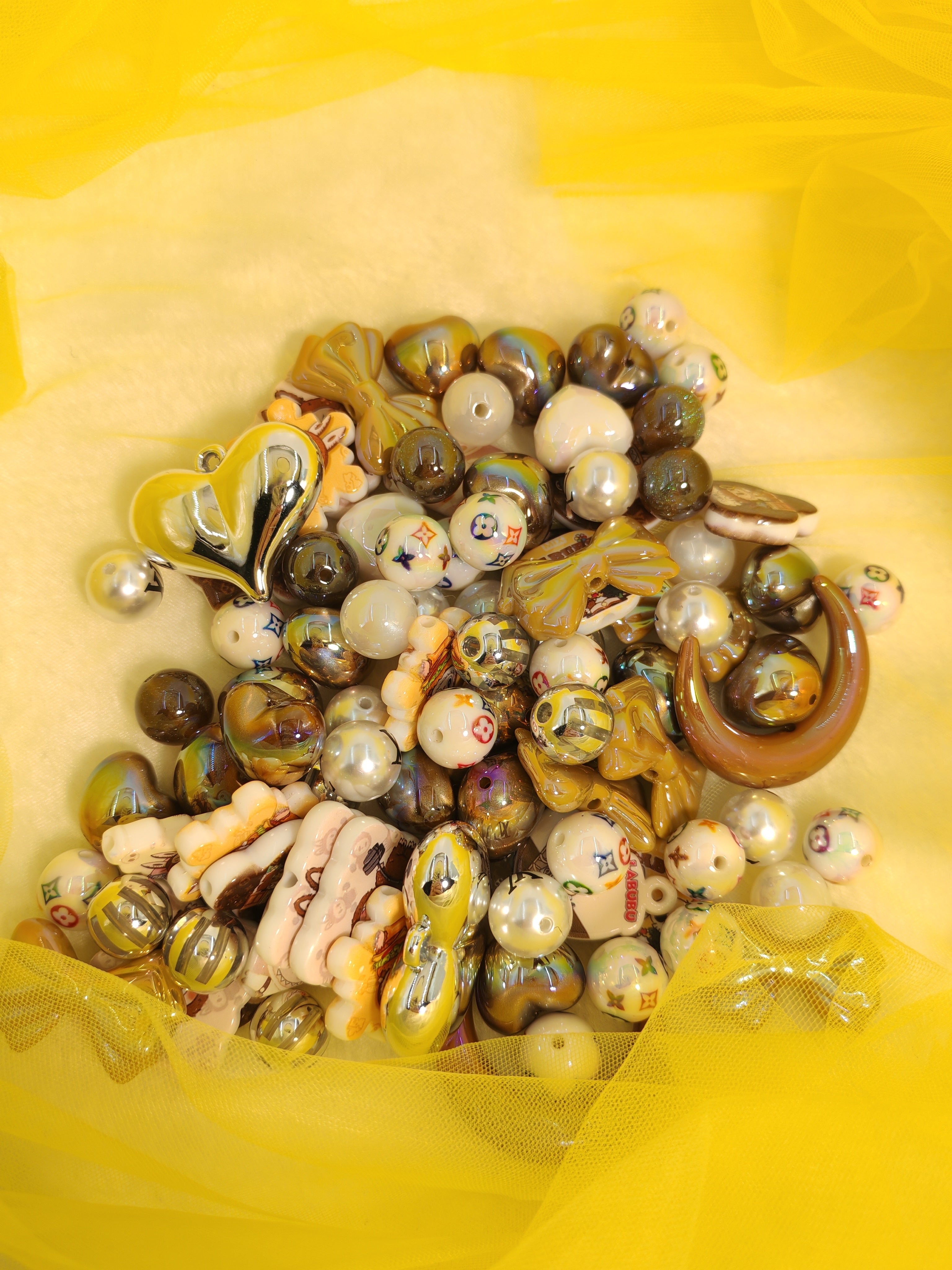 DIY Beads with Metal Coating for Craft Projects Adds Creativity and Versatile Use Ideal for Personalized Touch in Crafts