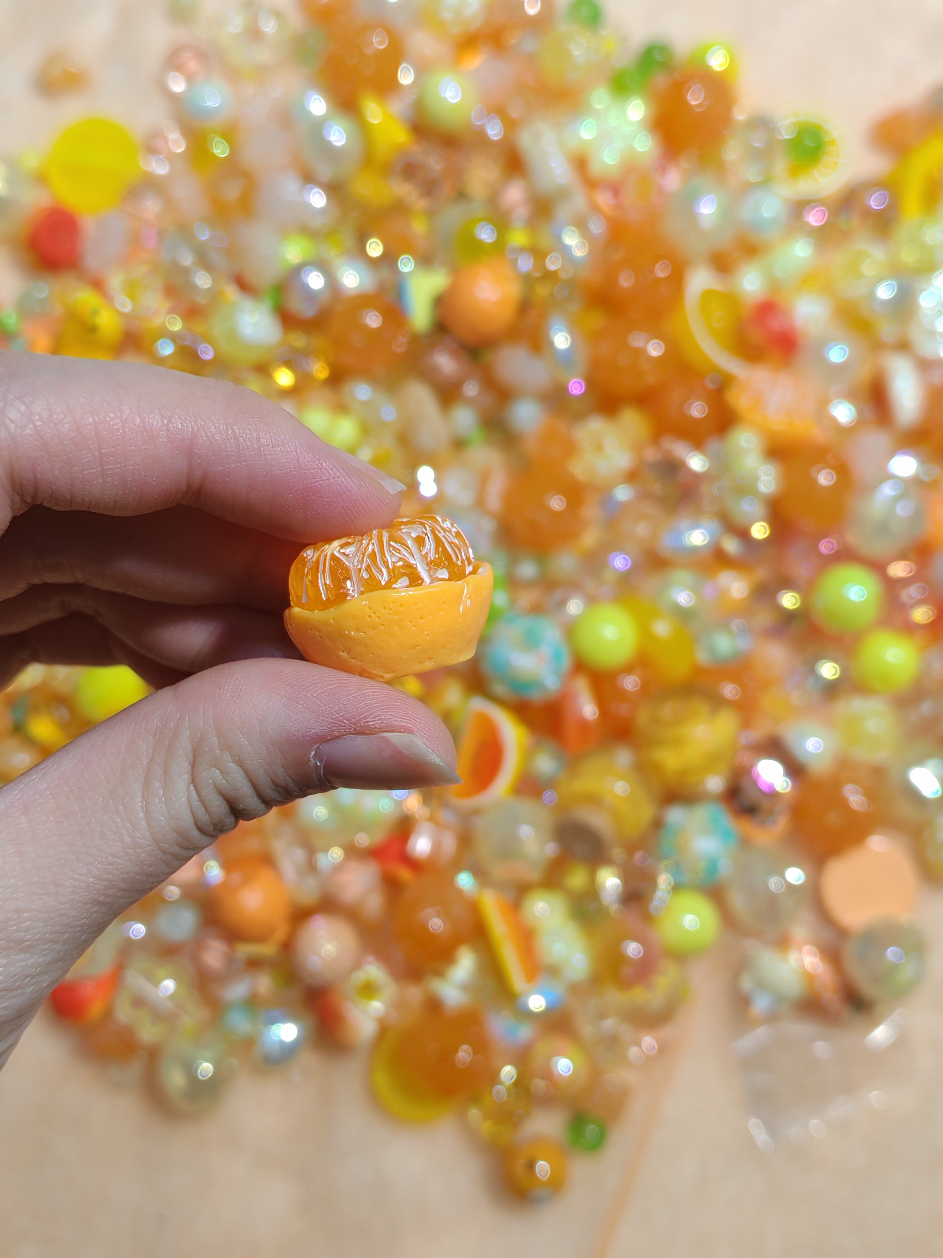 Green and Orange Beads Assortment for Crafting and Jewelry Perfect for Creative Projects and Versatile Crafting Needs