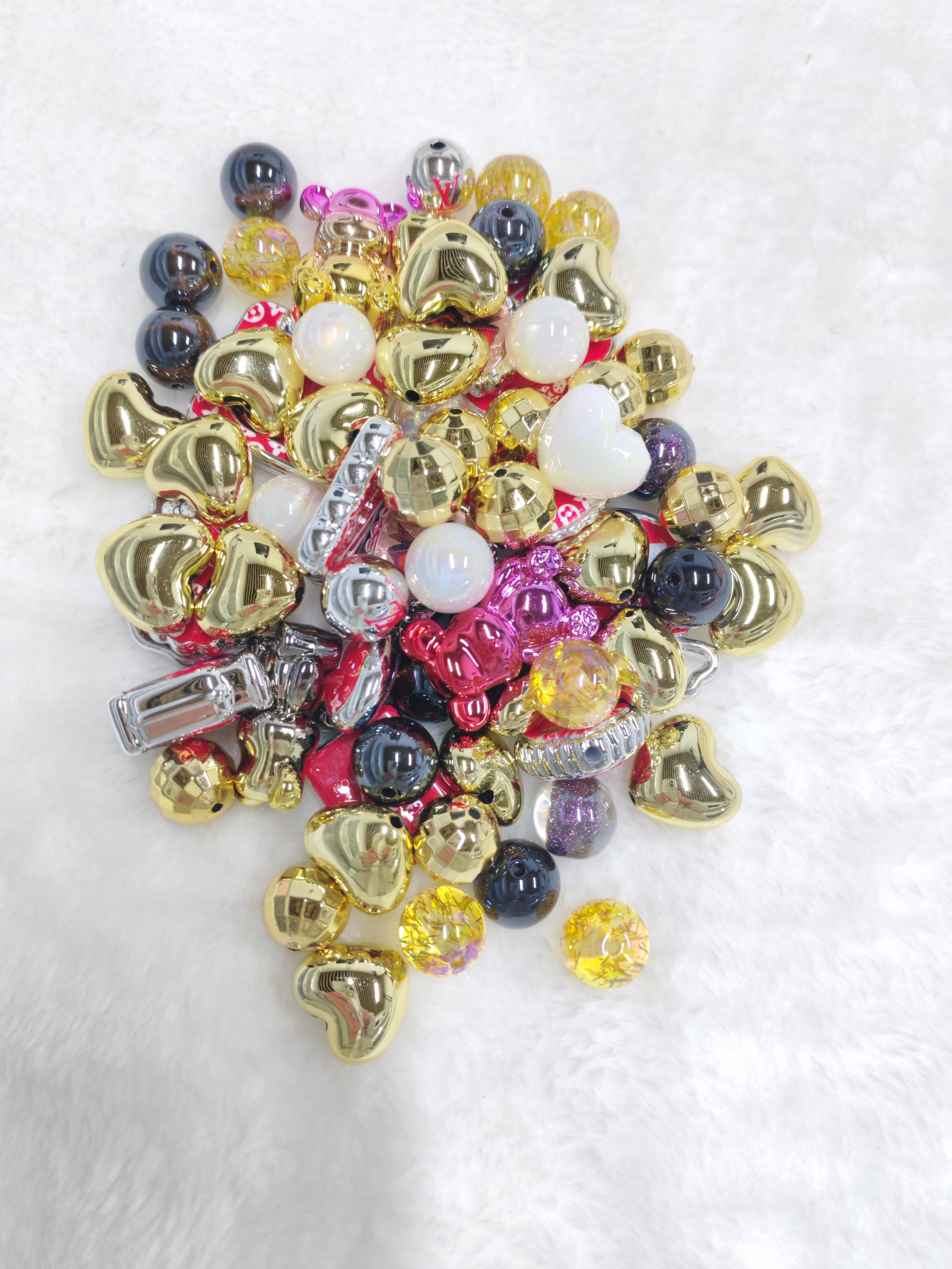 DIY Beads with Metal Coating for Craft Projects Adds Creativity and Versatile Use Ideal for Personalized Touch in Crafts